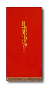 Copri ambone ricamato- rosso. (id: 509)