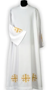 Aube crêpe georgette, brodée. (id: 60)